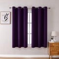 ChrisDowa Grommet Blackout Curtains - Thermal Insulated Room Darkening Panels, Royal Purple, 42"W x 63"L