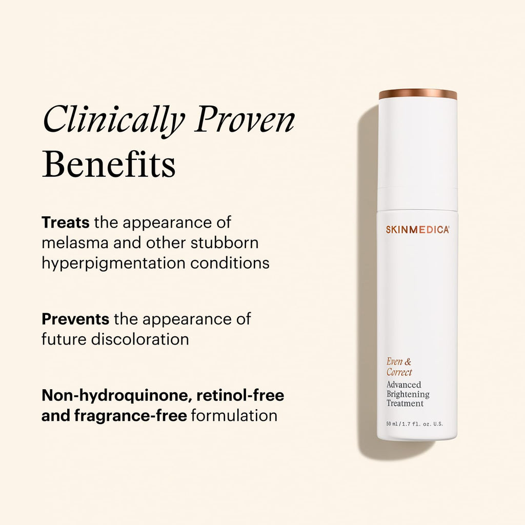 SkinMedica Even & Correct Advanced Brightening Treatment Face Serum (NEW PACKAGING), Addresses the Appearance of Dark Spots, Hyperpigmentation & Melasma for Aging Skin,1.7 Fl Oz