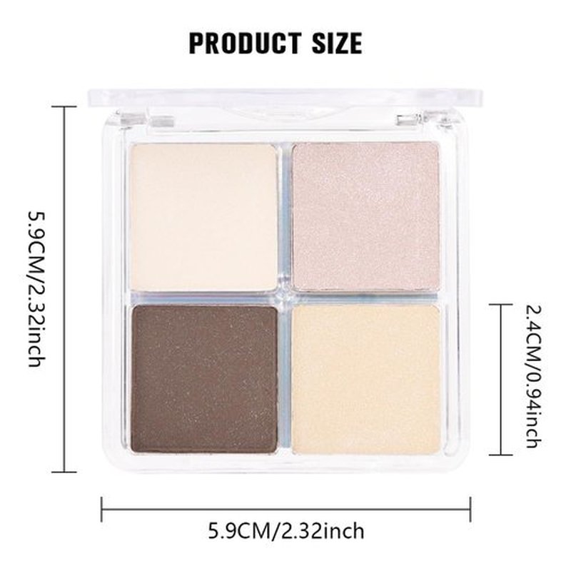 Kaely Eyeshadow Quad - Natural Nude Shimmer Palette for Older Women | Pigmented & Waterproof, 01