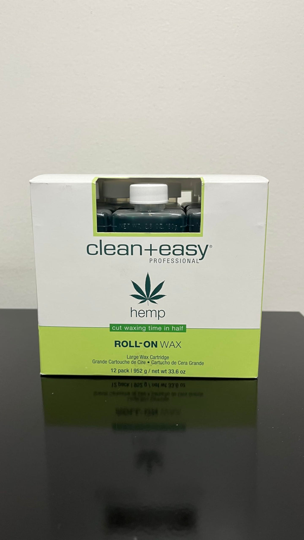 Clean + Easy Hemp Roll On Wax – Large Soft Wax Refill Cartridge for Hair Removal on for Legs, Arms & Body, 12 Pack