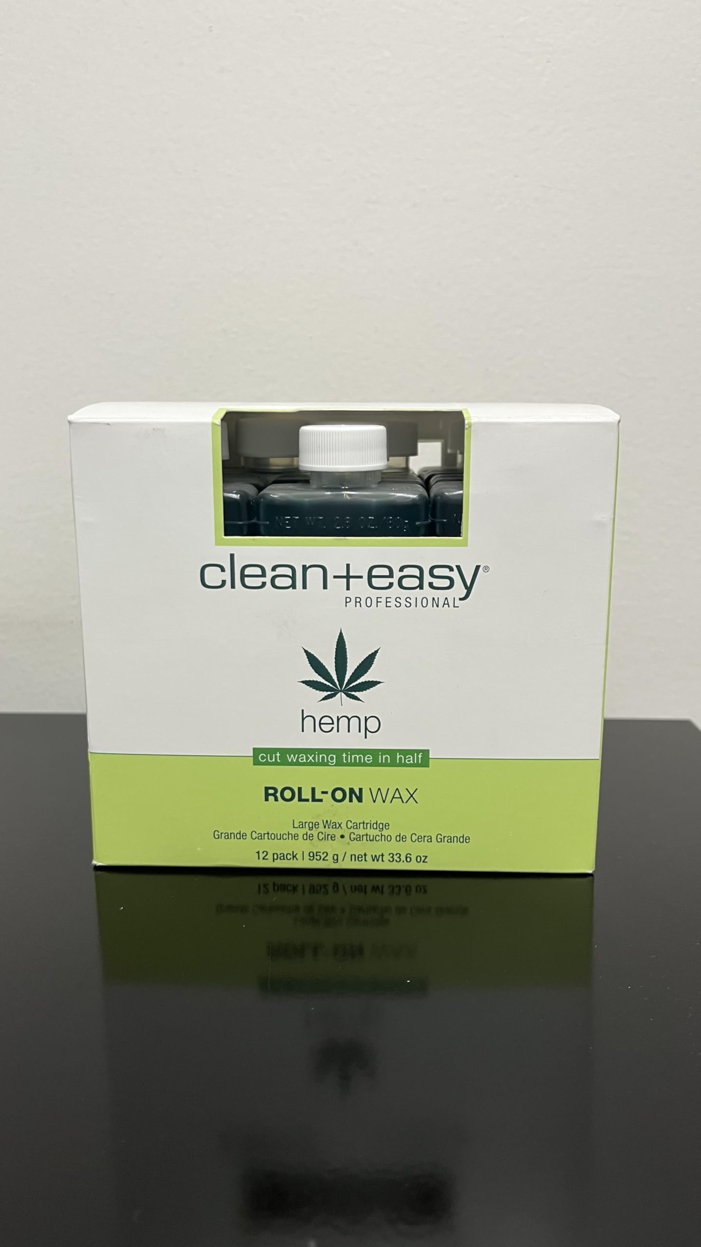 Clean + Easy Hemp Roll On Wax – Large Soft Wax Refill Cartridge for Hair Removal on for Legs, Arms & Body, 12 Pack