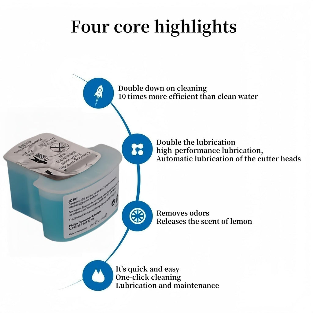 Compatible For Philips Clean & Renew Refill Cartridges JC301, Cleans Your Shaver For Optimal Hygiene, Removes Residual Hair & Skin Particles,Shaver Cleaning Fluid(1 PCS)