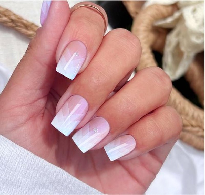 JMEOWIO Gel Nail Stickers Cream Pink French Tip Semi Cured Gel Nail Strips Wraps UV/LED Nails Art Design Decoration Accessories