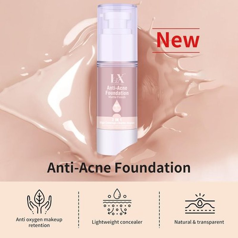 Skiennix Acne Serum Foundation - Salicylic Acid & Vitamin E for Sensitive Skin | Vegan & Non-Comedogenic (Deep-403)