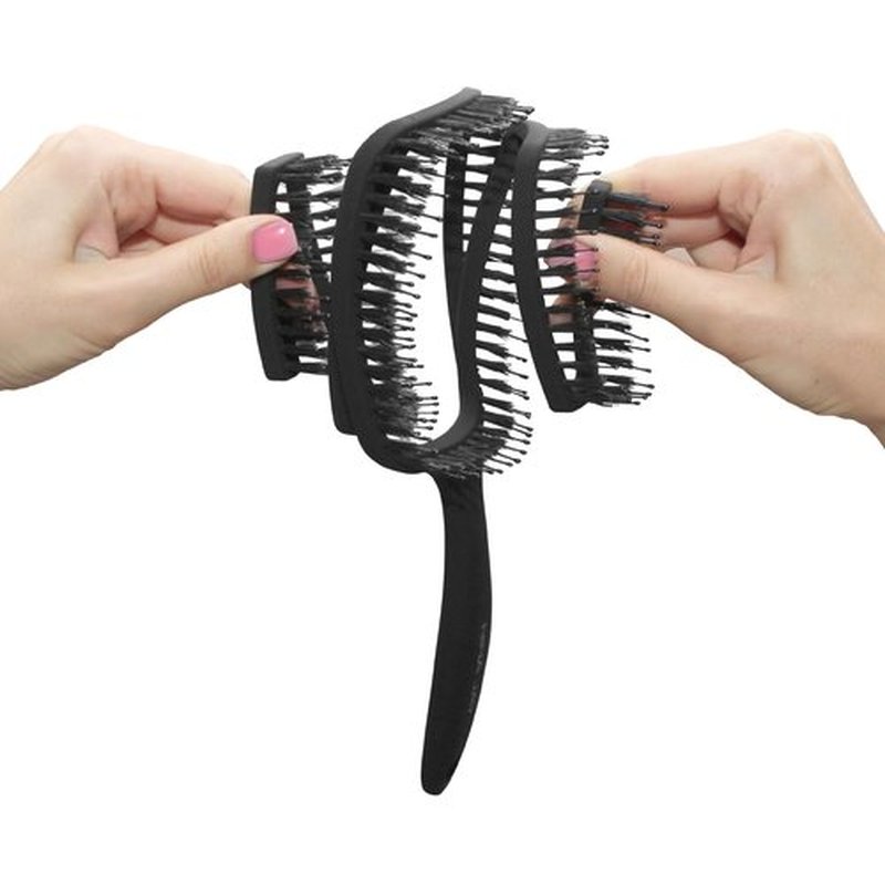 Kinetic Detangling Hair Brush - Boar & Nylon Bristles for Shiny, Smooth Hair | Flexible Body for Scalp Massage