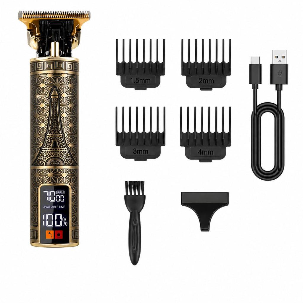 Piler Professional Beard Trimmer for Men, Cordless Rechargeable Beard Trimmer Kit with Metal Body, USB Charging, LCD Display, 2.5H Runtime, Precision Trimming Combs