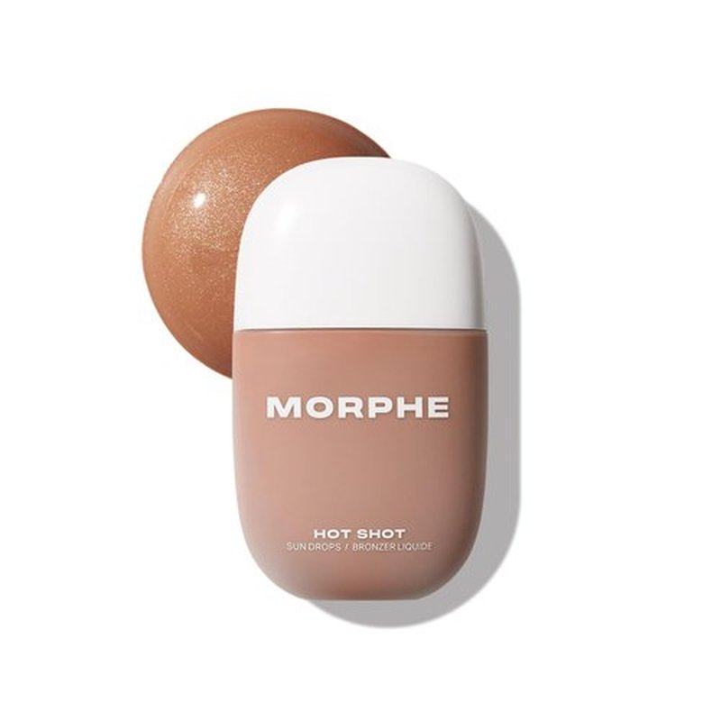 Morphe Hot Shot Sun Bronzing Drops - Hydrating Liquid Bronzer with Niacinamide for Glowing Skin - Bronze Bombshell (1 Fl Oz)