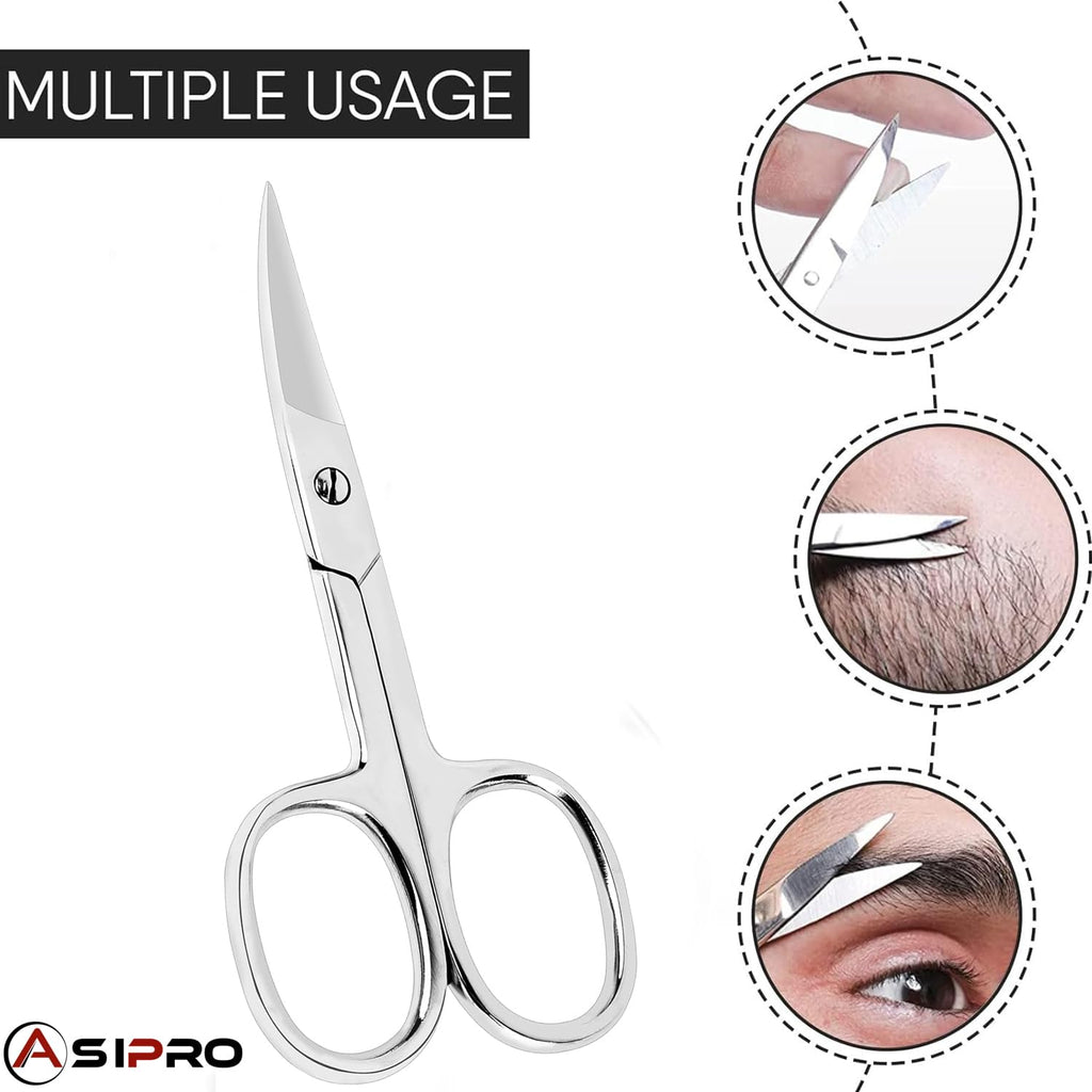 ASIPRO Nail Scissors for Women & Men with Pouch Manicure Gifts Scissors for Nails Toenail Scissors Adults Tijeras para Uñas Fingernail Scissor Toe Nail Scissors Curved