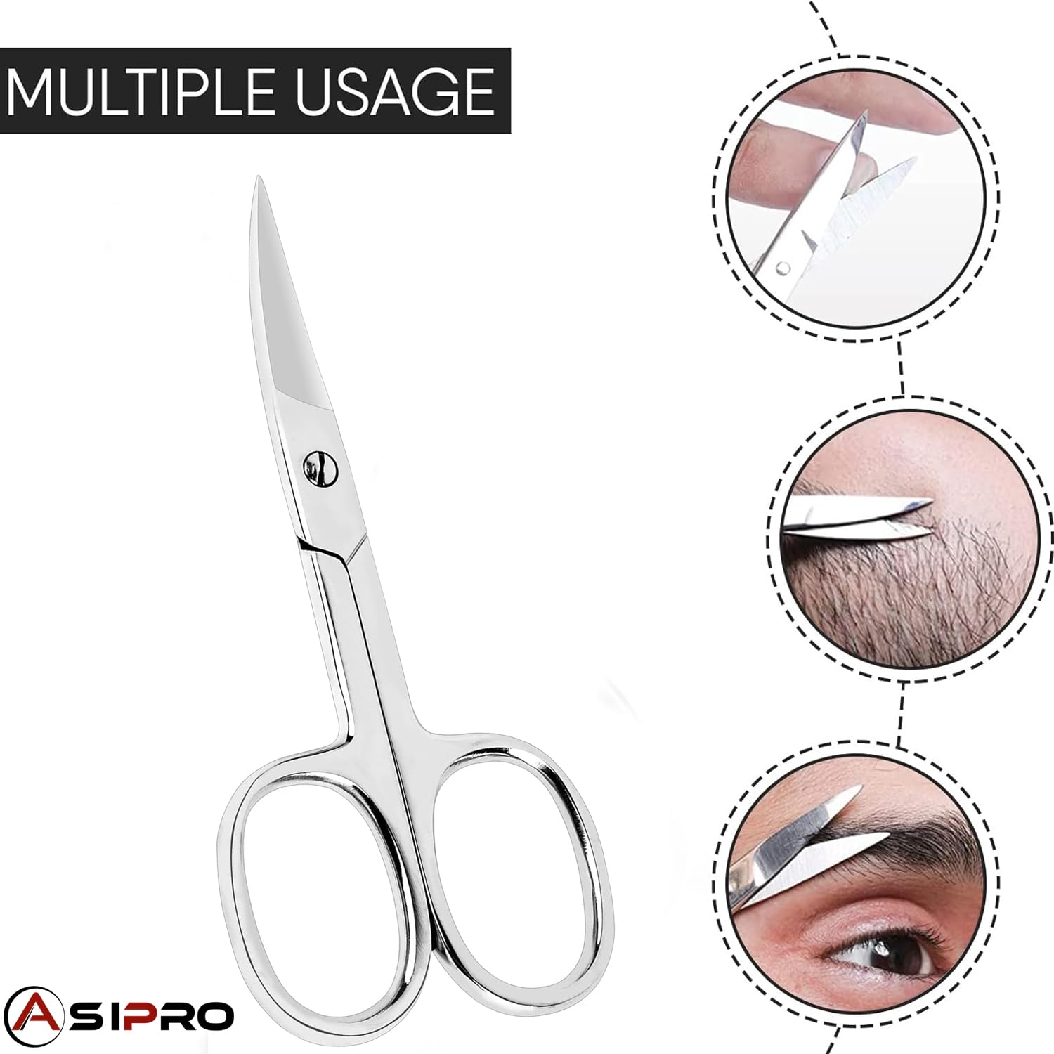 ASIPRO Nail Scissors for Women & Men with Pouch Manicure Gifts Scissors for Nails Toenail Scissors Adults Tijeras para Uñas Fingernail Scissor Toe Nail Scissors Curved