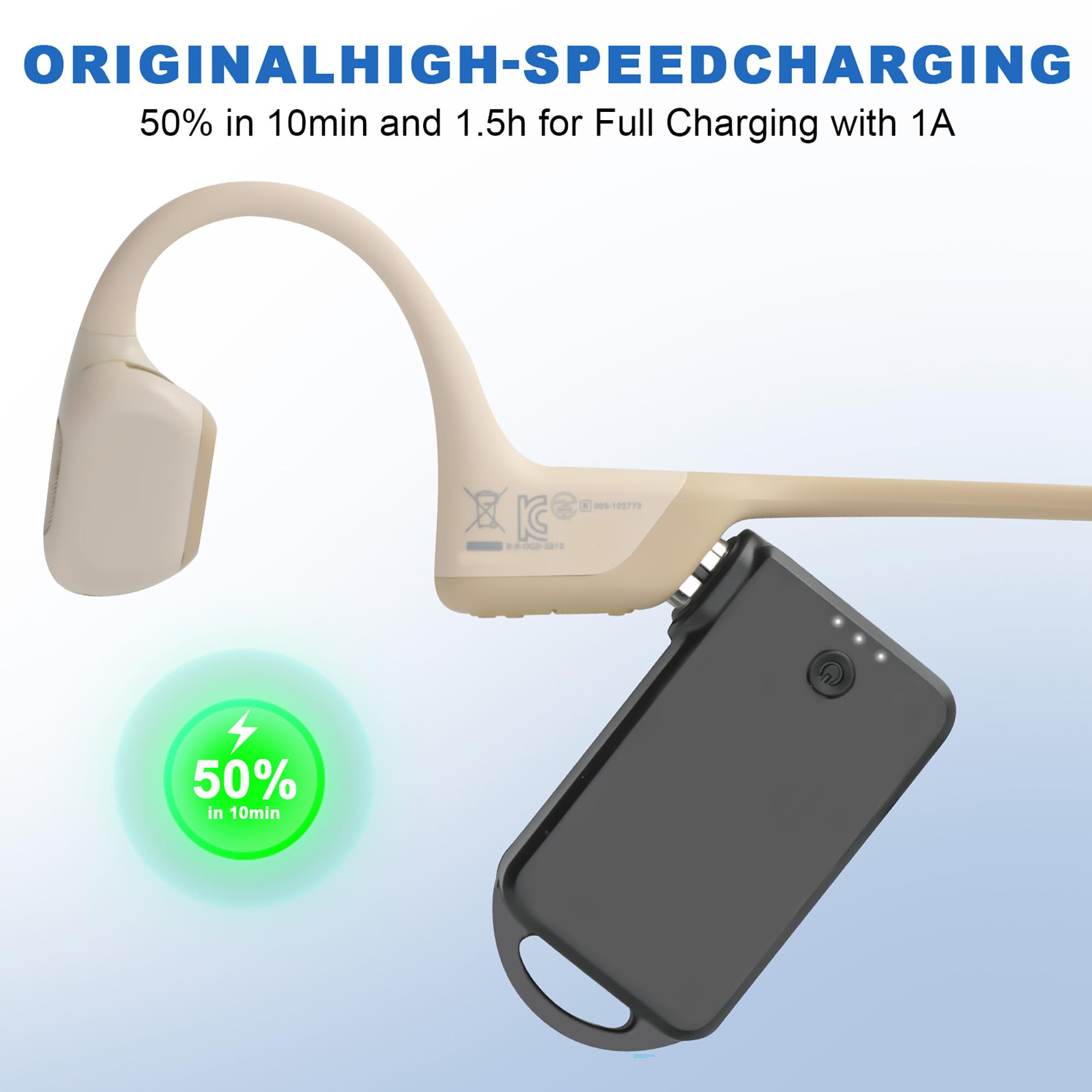 Hoephoell 2Pack Portable Wireless Shokz Charger Replacement Magnetic Shokz Charging Cable Cord for Shokz OpenRun, OpenRun Pro/Mini, AfterShokz Aeropex AS800/S803/ASC100sg, OpenComm2 UC