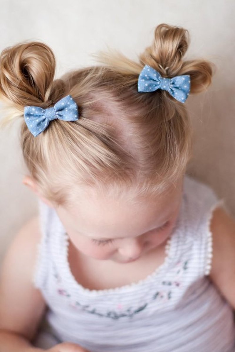 Baby Girl Hair Clips Set, 20 Pcs 2 Inch Blue & White Hair Bows Barrettes Handmade Accessories Alligator Clip for Little Girls Babies Toddlers Child Kids Teens Gifts