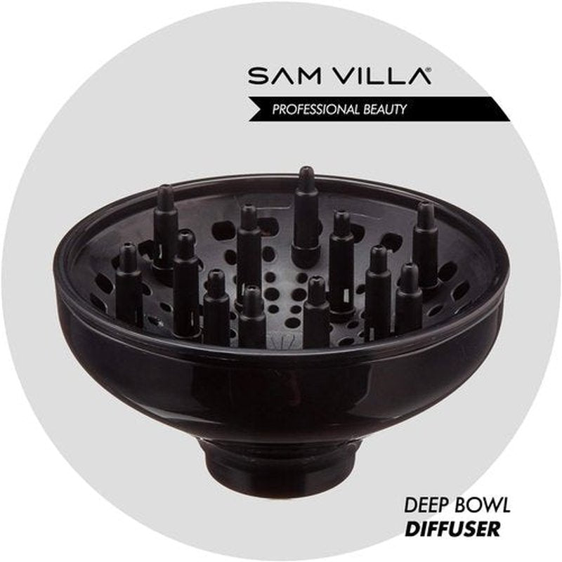 Sam Villa Professional Hair Diffuser Attachment - Deep Bowl Design for Enhanced Curl Definition