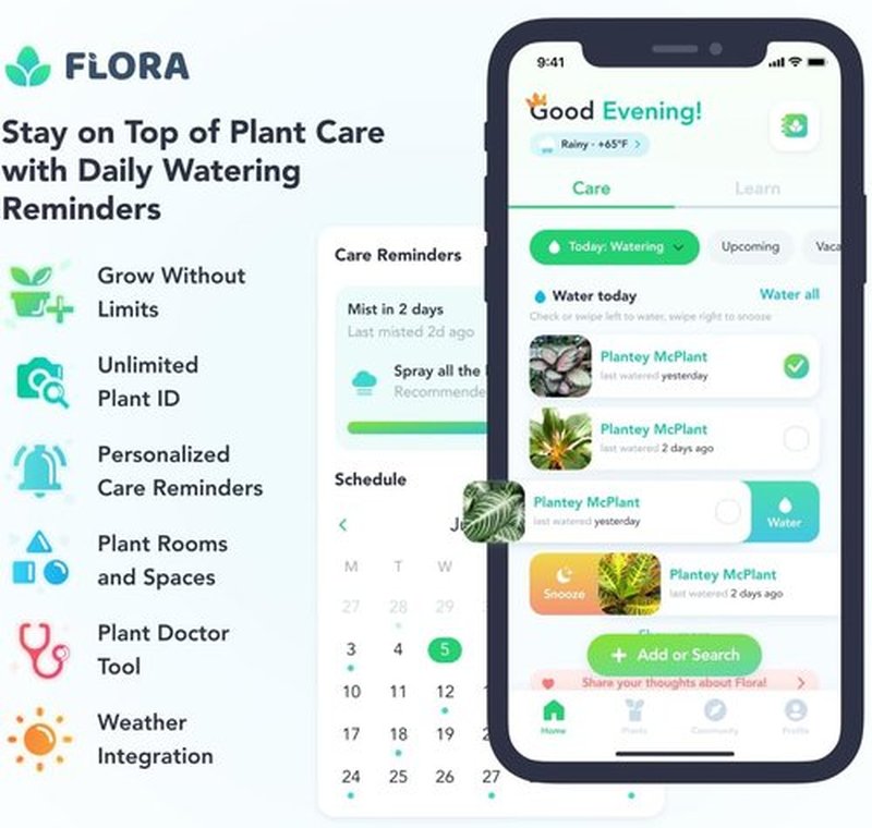 Flora Premium Plant Mister Spray Bottle - Fine Mist for Precision Hydration | Smart App Included (1 Pack)