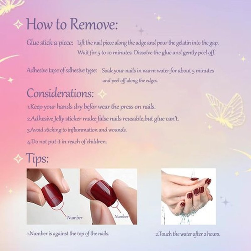 ADAIER Handmade Press On Nails, French Nails, party,Short Coffin Nails Set for Handmade,Reusable Opaque Nails in 24 Nail Kit for Women(Z-01)