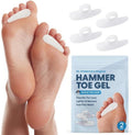 Dr. Frederick's Original Hammer Toe Corrector Gels - 2 Pairs - All-Day Relief for Crooked & Overlapping Toes - Soft Cushioning - Symptomatic Support for Toe Alignment - White - 1 Loop Design