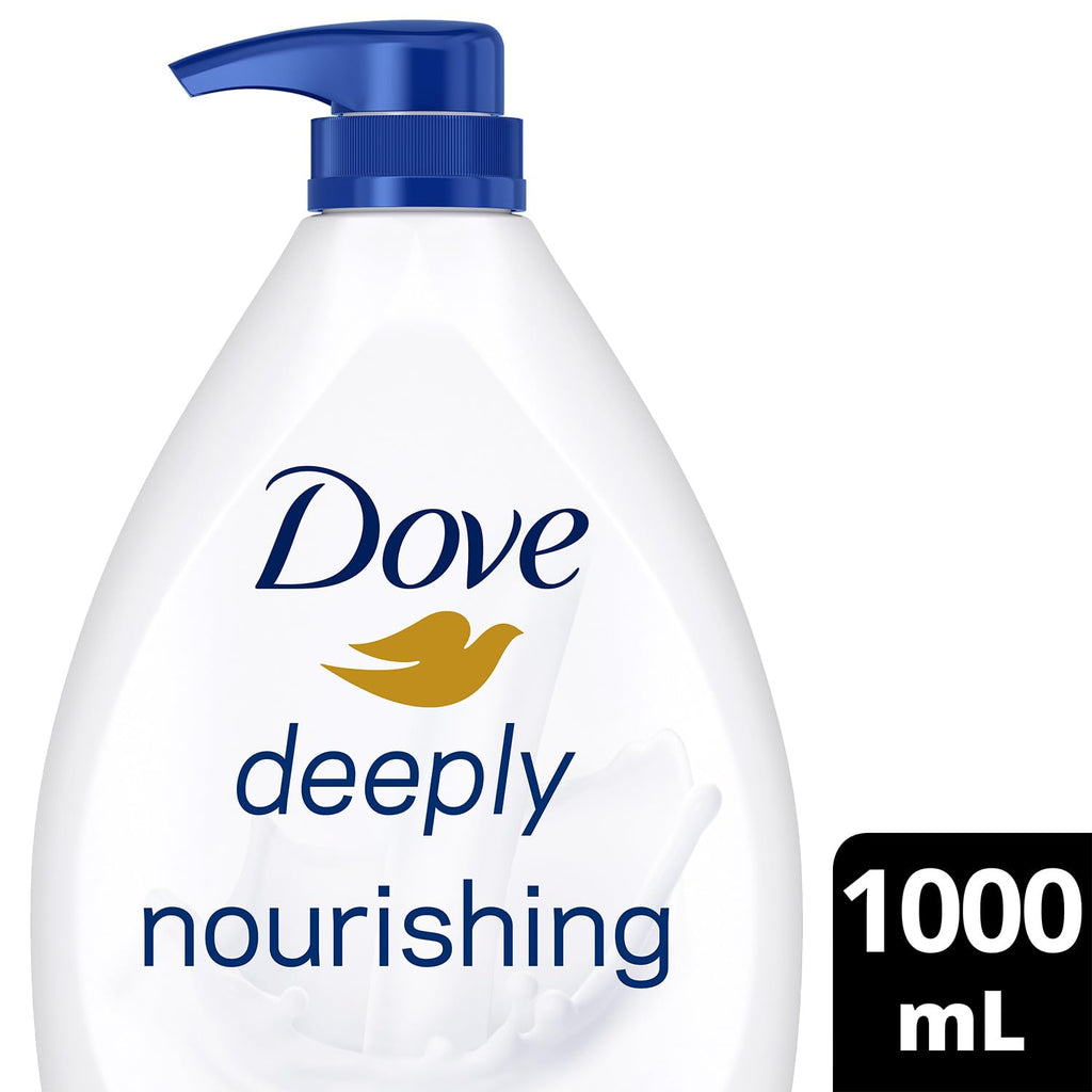 Dove Body Wash, Deeply Nourishing, Value Size 4-Pack – Moisturizing Shower Soap Liquid for Softer, Smoother Skin, 33.8 Oz Ea