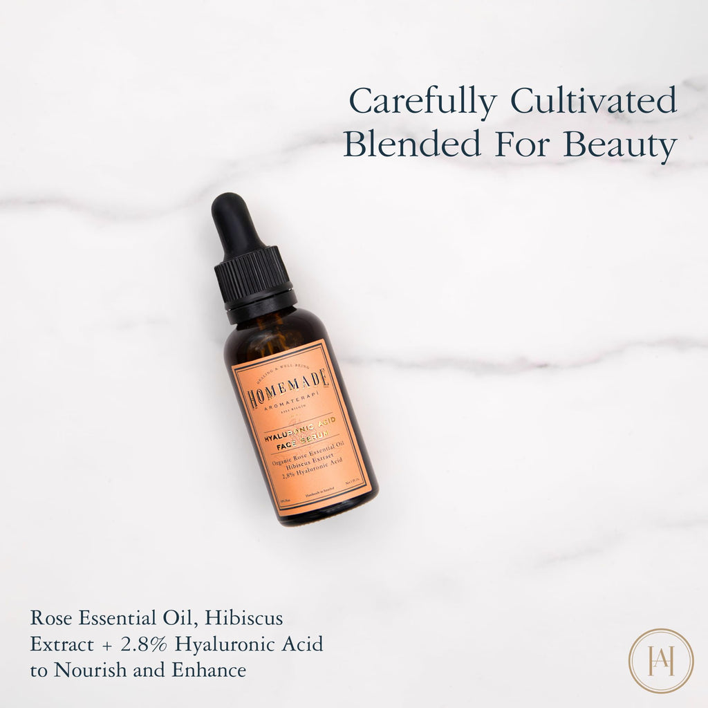 HMA | Hyaluronic Acid Face Serum – Rose & Hibiscus + 2.8% HA | Plumping & Hydrating Anti-Aging Formula | Botanical Skincare for Fine Lines & Glow | 1 FL Oz