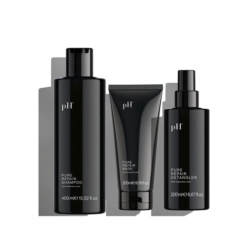 pH PURE HAIR Repair Shampoo & Conditioner Set - Hydrating Hyaluronic Acid Formula for Damage Repair | 13.52 oz + 6.67 oz