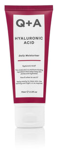 Q+A Hyaluronic Acid Daily Moisturizer (75ml), Hydrating Face Cream with Polyglutamic Acid and Rice Bran Extract, For Soft, Even and Nourished Skin, Fragrance Free Skincare
