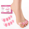 Welnove Toe Separators Spacers for Women - Toe Spreaders with Rose Extract, Toe Straightener for Women Men - Toe Stretcher for Walking, Running & Yoga Practice - Rose, 4 Pack