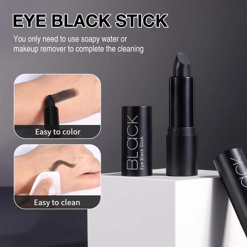 10PCS Black Face Body Paint Stick Set, Waterproof Eye Black for Baseball/Softball/Football Sports, Professional Cream-Blendable Stick for Halloween Gothic Skull Clown Skeleton Cosplay & Stage