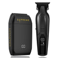 Supreme Trimmer Vader Trimmer & Crunch Foil Shaver Barber Haircutting Kit | Professional DLC T-Blade Beard Trimmer & Waterproof IPX6 Shaver Set | Black Lite