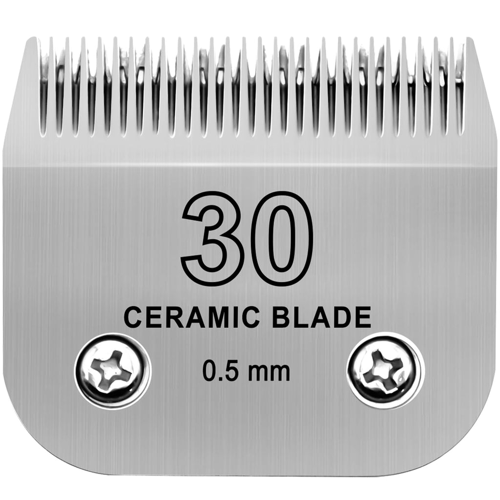 SUNISSA Detachable Pet Dog Grooming Clipper Ceramic Blade,Compatible with Andis Size 30 Cut Length 1/50"(0.5mm),Compatible with Oster A5,Wahl KM Series Clippers