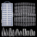 240pcs Medium Almond Acrylic False Nail Tips Kit Soft Gel Full Cover Matte Press on Nails Clear Artificial Fake Nails for Nail Extension Coffin Stiletto Square Oval Shaped Ballerina Nail Art Tips Set