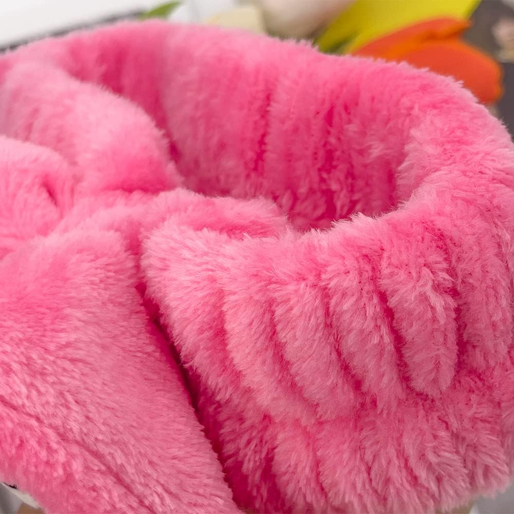 Saileg Kawaii Cartoon Headband, Cute Anime Spa Band for Women face Washing Makeup Skincare, Soft Microfiber Coral Shower Fluffy Towel Hairband for Girls (KT)