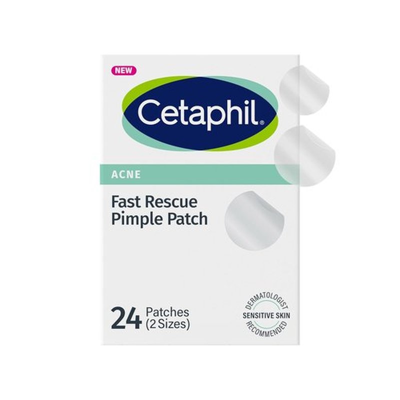 Cetaphil Acne Patches - Salicylic Acid & CICA Formula for Sensitive Skin | 24 Count, Fast-Acting Results