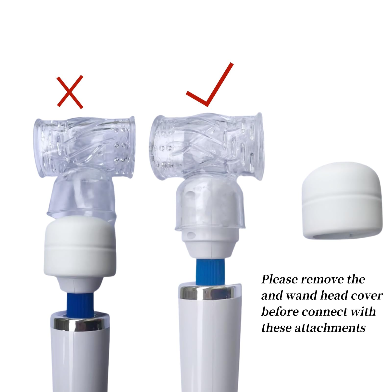 NUHUi 6X Massage Head Attachments Accessories Come with A Large Size Massager for Grown-ups Adjustable Speeds