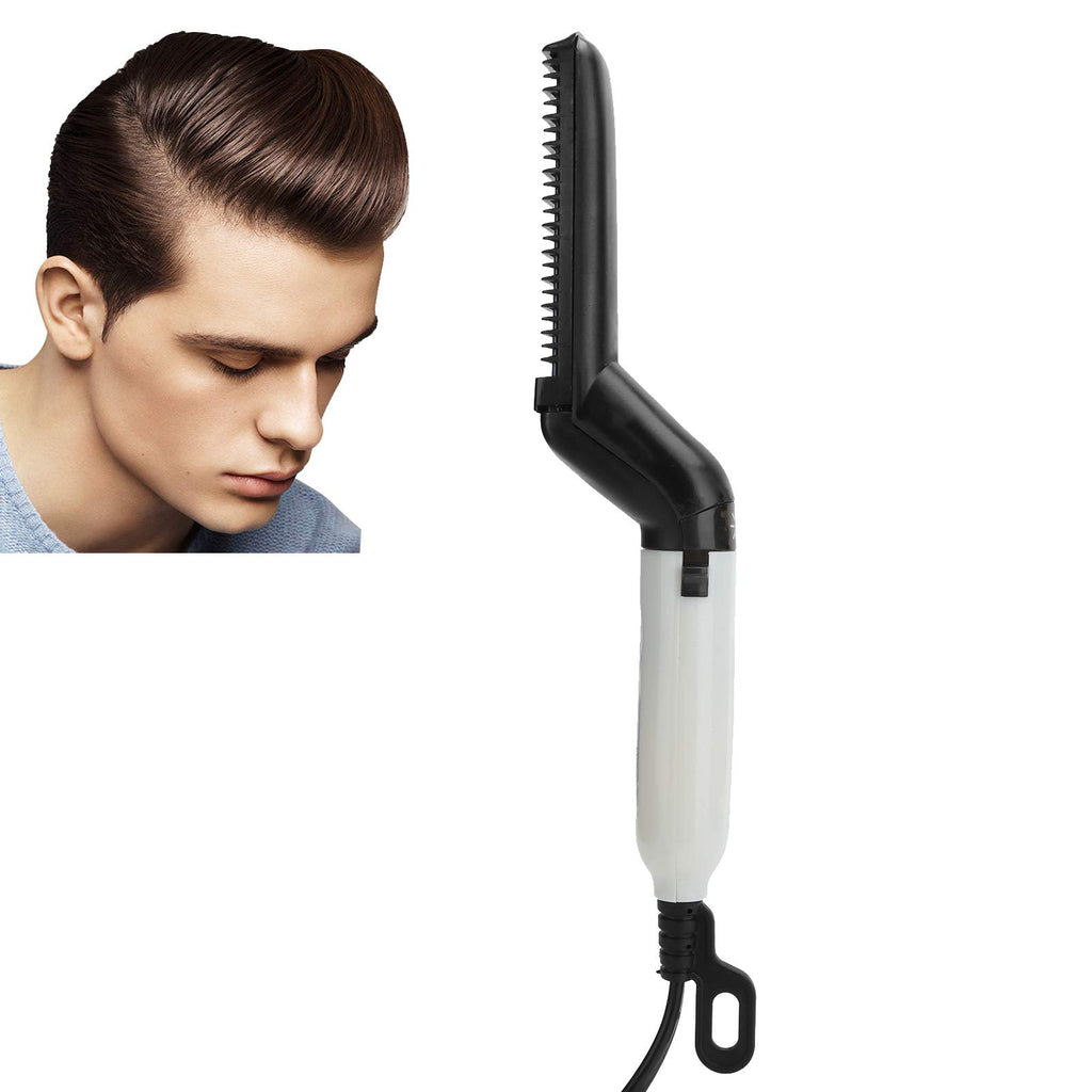 Semme Electric Hair Styling Comb Brush, Men MultiFunctional Electric Hair Comb Brush Fast Heating Hair Styling Beard Straightener Grooming for Home Travel (US Plug)
