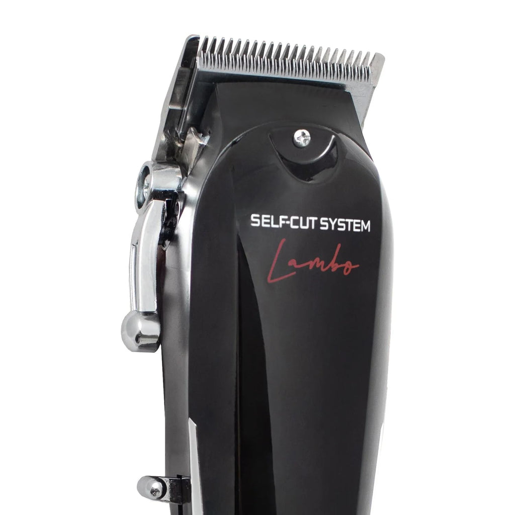 Self-Cut System Cordless Hair Clippers Black Lambo - Cordless Clippers with Precision Blades, Rotary Motor, 90 Min Runtime, Taper Lever, Lightweight Ergonomic Design for Home & Barber Use - Black