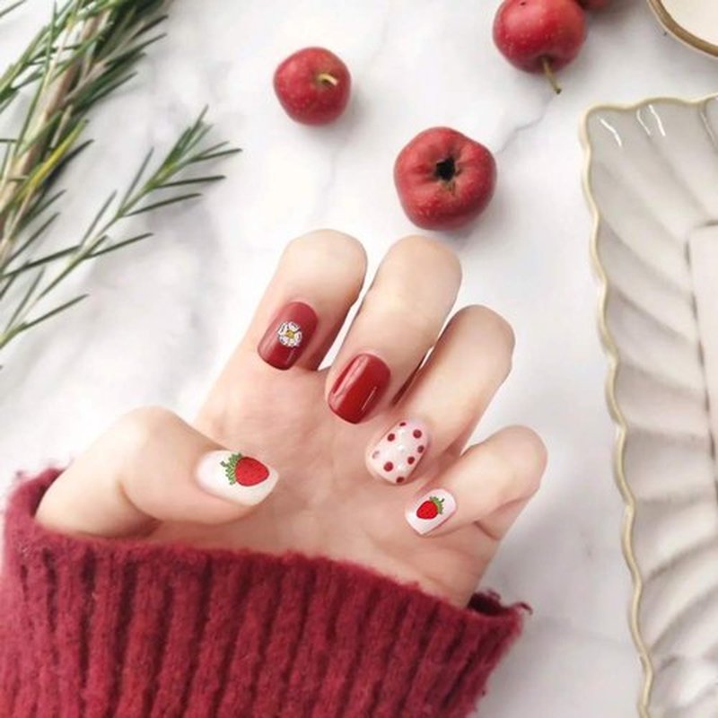 Fanoshon Cute Nail Decals Stickers for Women Girls Kids 200+ PCS, Self Adhesive Nail Tip Manicure Peduicure for Fingernails Toenails Fake Nails, Birthday Party Favors Christmas Stocking Stuffer