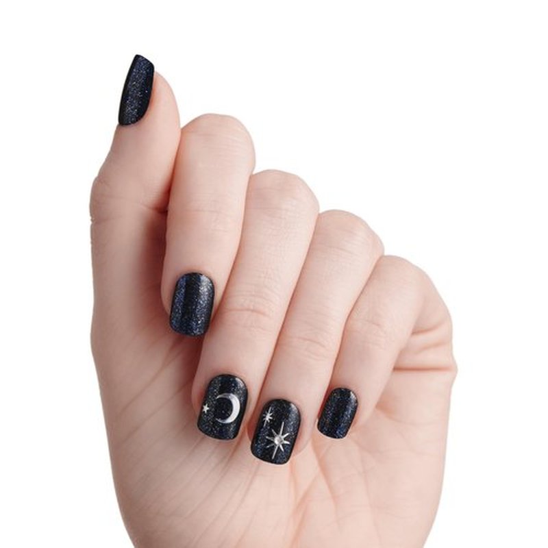 imPRESS X WICKED: FOR GOOD Press On Nails, ‘Know Your Power’, Blue, Short Squoval, New Improved Adhesive, Up To 10 Day Hold, Includes 30 Fake Nails, 1 Prep Pad, 1 Manicure Stick, 1 Mini File