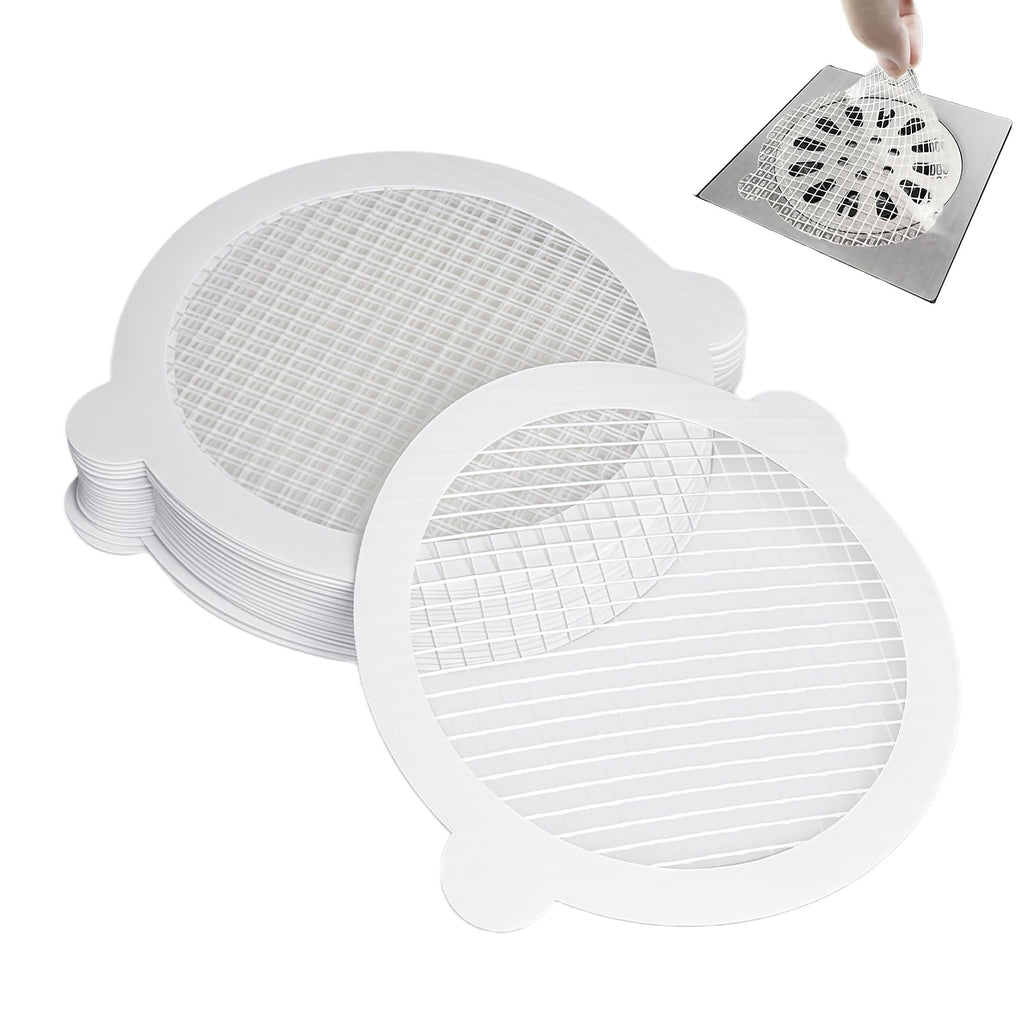 30 Pack Disposable Shower Drain Hair Catcher Hair Trap Drain Covers 4.3” Extra-Wide Mesh Hair Catcher for Shower, Sink, Laundry & Bathtub