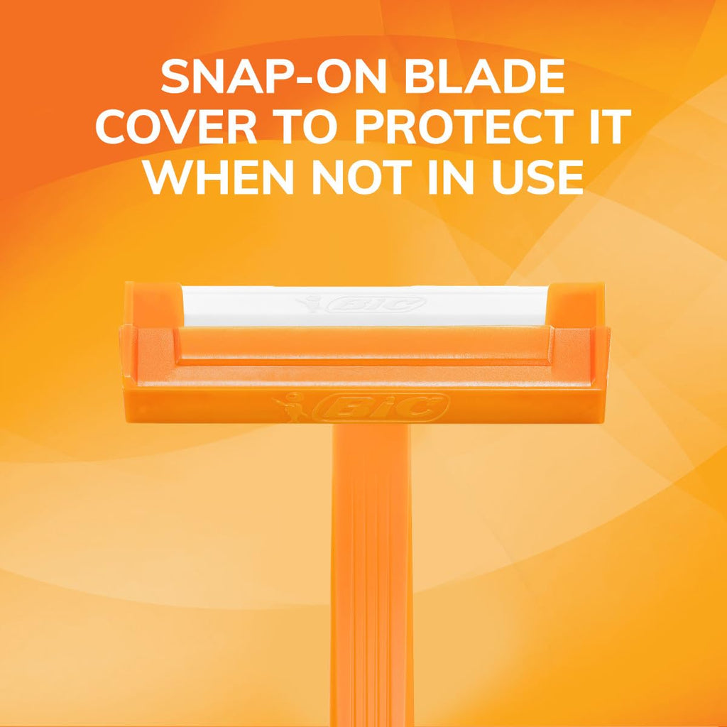BIC Sensitive Disposable Razors for Men, Long-Lasting 1 Blade, 12 Count