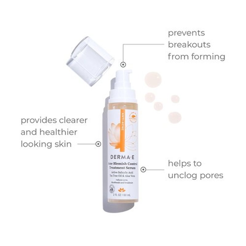 DERMA E Acne Spot Treatment Serum - Clinically Proven Formula for Clearer Skin | 2 Fl Oz