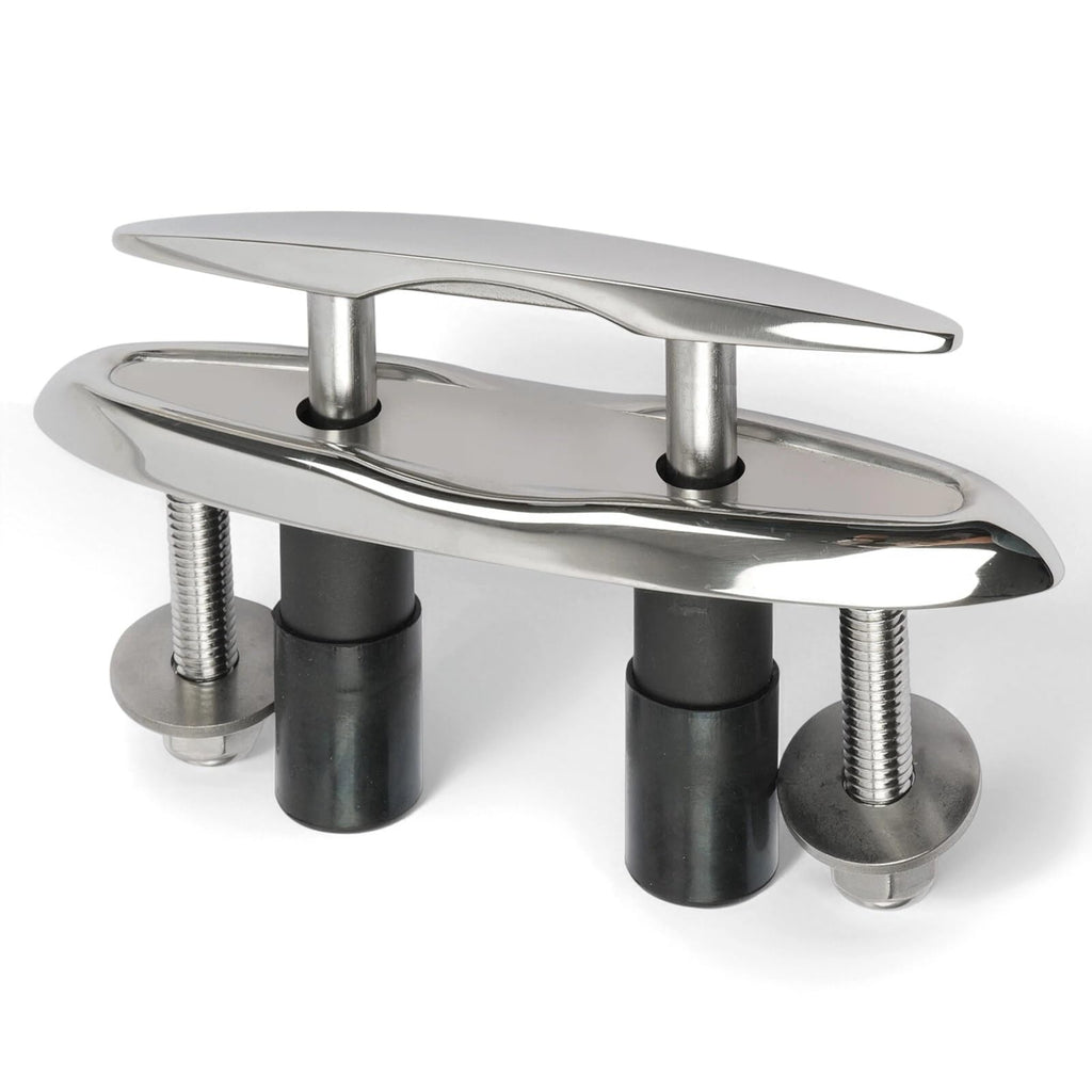 Boat Cleats 316 Stainless Steel 6 Inch Flush Mount Retractable Dock Cleats Smooth Silent Damped Design Heavy Duty Marine Cleat Corrosion Resistant for Boats and Docks