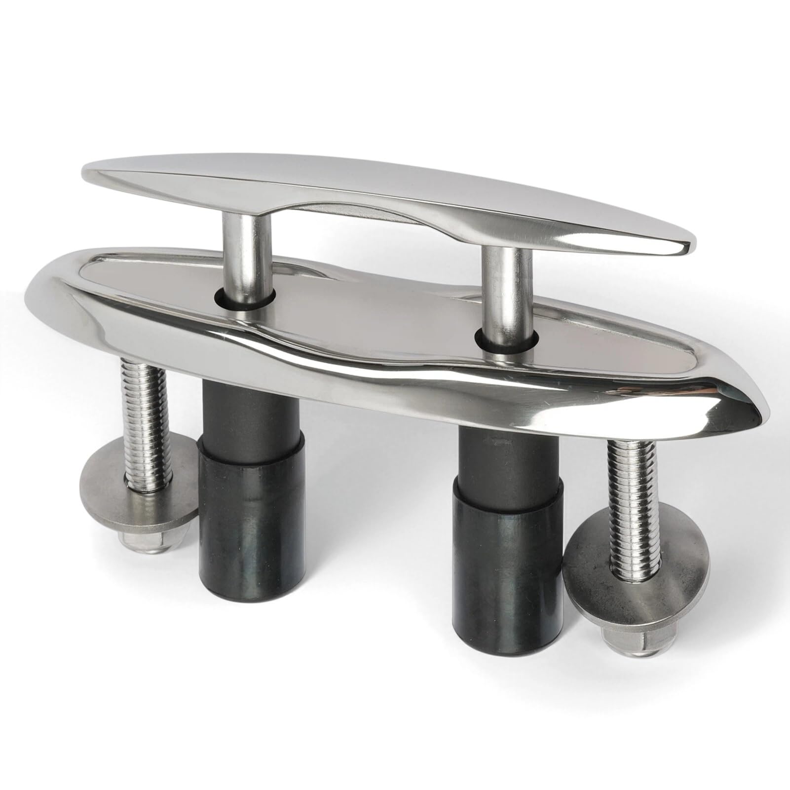 Boat Cleats 316 Stainless Steel 6 Inch Flush Mount Retractable Dock Cleats Smooth Silent Damped Design Heavy Duty Marine Cleat Corrosion Resistant for Boats and Docks