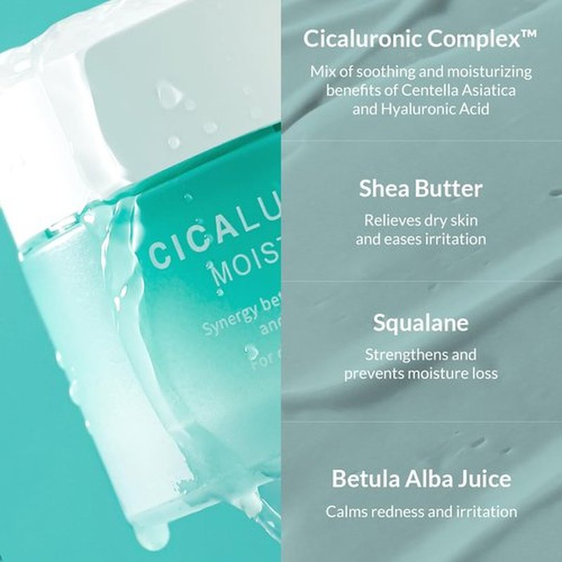 MIZON Cicaluronic MOISTURIZER Centella Asiatica and Hyaluronic Acid Shea Butter Rich moisturizer Soothing Hydrating Korean Skincare (1.69 fl oz/50ml)