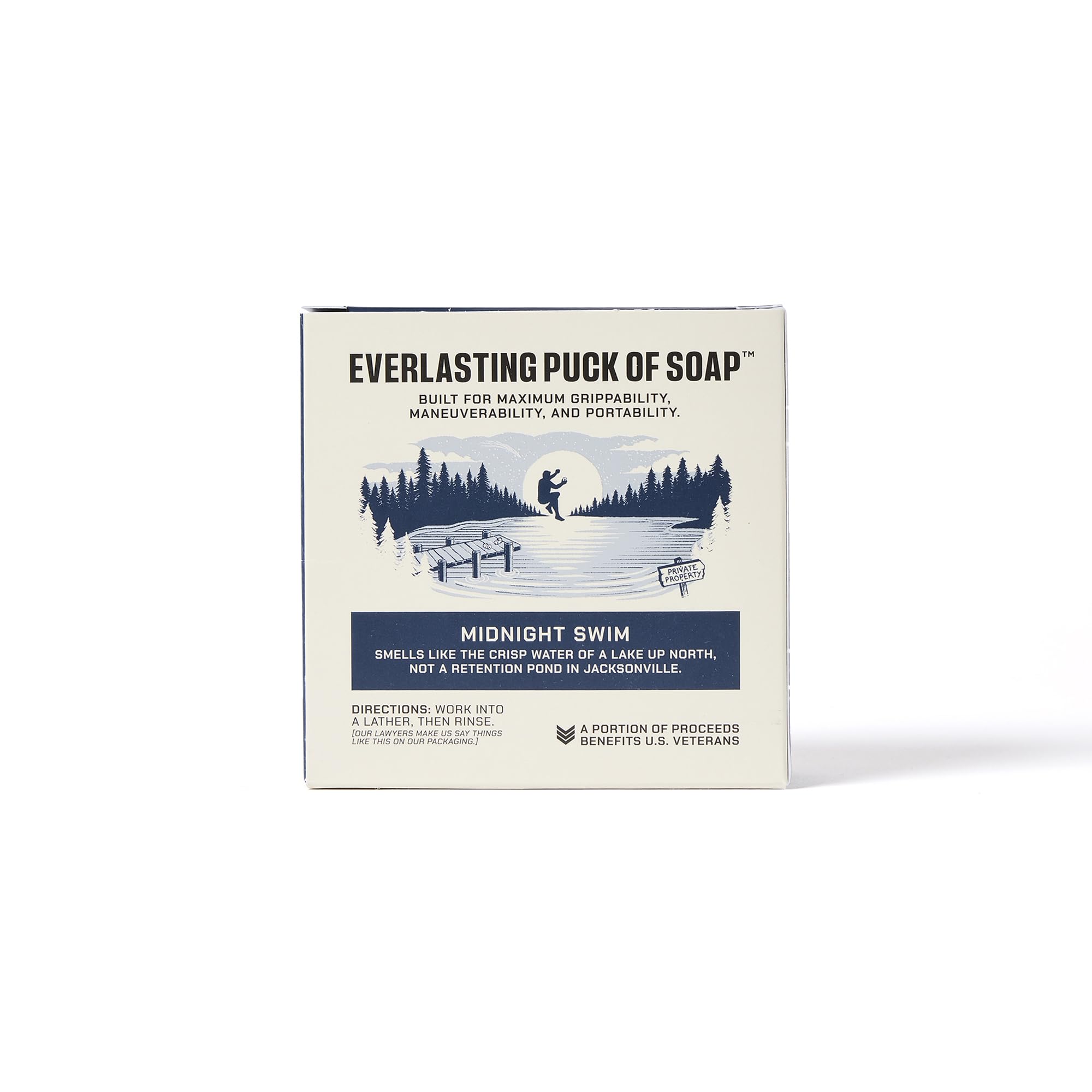 Duke Cannon Supply Co. Bar Soap Puck - Men's Rounded Bar Soap with Masculine Scents - Disc-Shaped Mens Soap - Hydrating & Deep Cleaning - All Skin Types - Midnight Swim, 4 Pack - 5 oz