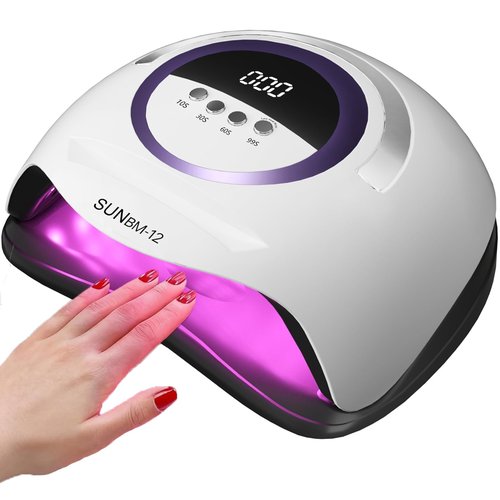 300W Professional UV LED Nail Lamp with 72 Beads & Smart Auto Sensor - Fast Curing Gel Dryer with 4 Timer Settings, Digital Display for Gel Polish on Hands and Feet