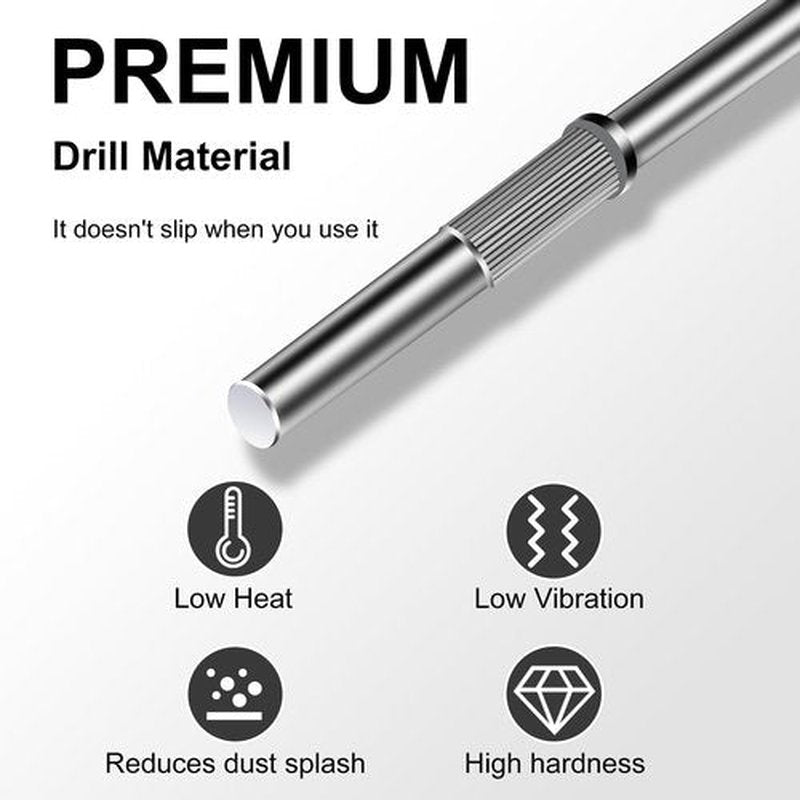 C12rtive 100 Pcs 20MM Super Long Small Sanding Bands & Small Mandrel Bit,120# Extra Long Sanding Bands for Nail Dril for Professional Manicures and Pedicure(White)