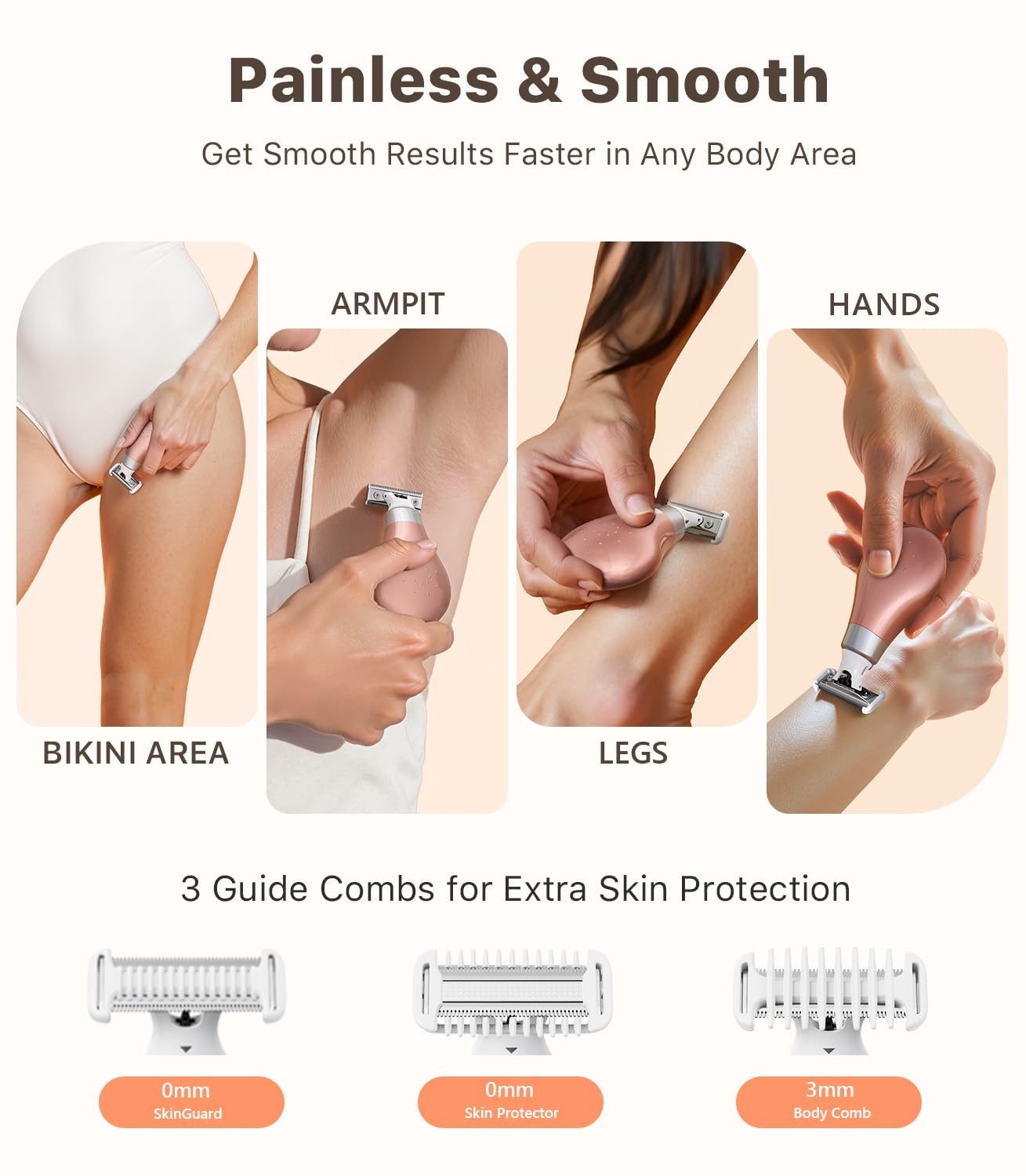 Trimcoo Mini Bikini Trimmer for Women - Intimate Pubic Hair Removal, Electric Body Groomer, Small Portable Wet/Dry Shaver, Magnetic Blade, USB-C Rechargeable with Travel Case, Easy to Clean (Gold)