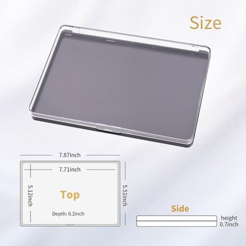 Skiennix Magnetic Makeup Palette - Clear Top Design with 60 Adhesive Metal Stickers | 7.87” x 5.51” Size