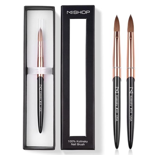 M – Regal 100% Kolinsky Acrylic Nail Brush | Professional Acrylic Nail Sculpting & Application Brush | Premium Nail Art Tool for Nail Technicians & Artists (#10)