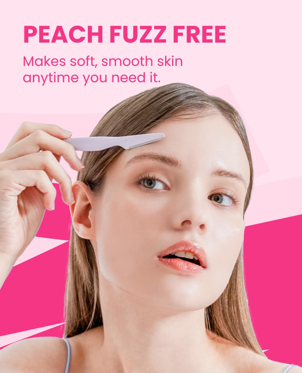Tinkle Dermaplaning Tool 6ct, Dermaplane Razor for Women, Safe and Easy Peach Fuzz Remover, Eyebrow Trimmer with Protective Cover (2 Packs of 3), Stocking Stuffers