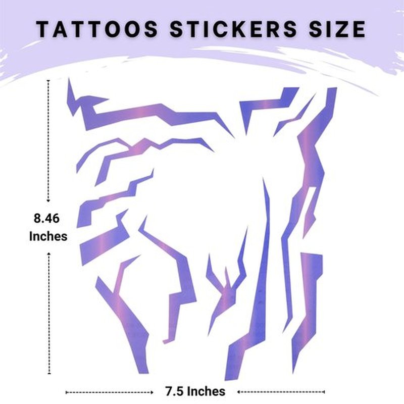 Purple Ombre Temporary Patterns Tattoo – Realistic Waterproof Body Art for Cosplay, Halloween, and Party Makeup (2 PCS)