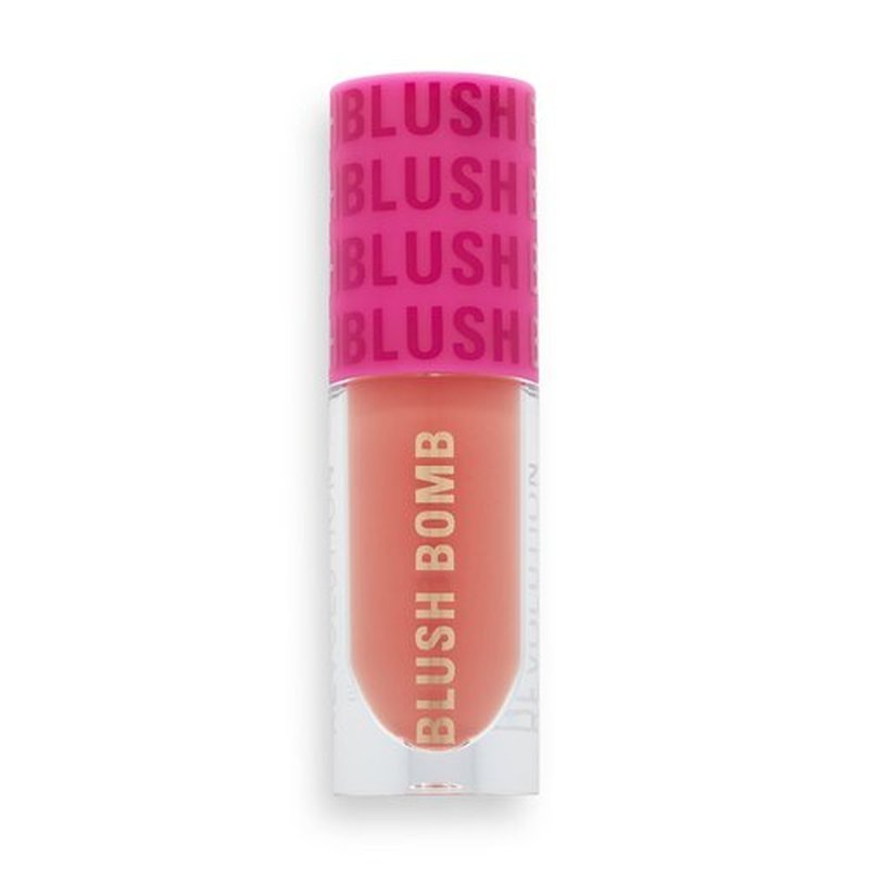 Revolution Beauty London, Blush Bomb Cream Blusher, Lightweight Makeup & Creamy Formula for a Dewy Finish, Enriched with Vitamin E, Glam Orange, 0.15 fl oz